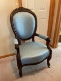 Vic walnut carved arm chair