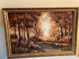 oil on canvas nature scene by Davis