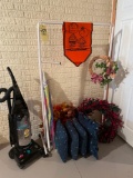 Bissell sweeper - rack - wreaths - umbrella