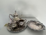 Towle tea set - plated tray