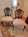 Pair of Sheraton style Fleur de Lis chairs