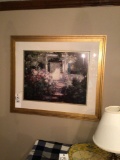 Three framed matted pieces of artwork.