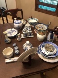 Assorted glassware. mostly Delft