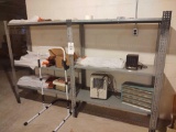 2 Metal Shelves and Contents inc. Heater and Blinds