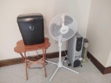 fan, heater and paper shredder