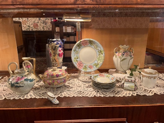 Assorted hand painted China, Nippon & others
