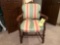 Nice Carved Wood Armchair with Upholstered Seat