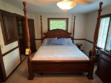 Nice Solid Wood Poster Bed and Clean Mattress