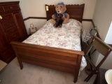 Older Wood Bed and Mattress