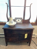 Vintage Washstand with Rack, Bowl and Pitcher
