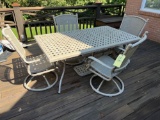 Metal Patio Table and 4 Swivel Chairs