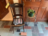 Vintage Chair, Hook Rugs, Plant Stand
