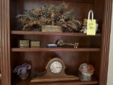 Floral Planter Vases, Mantle Clock, Decor