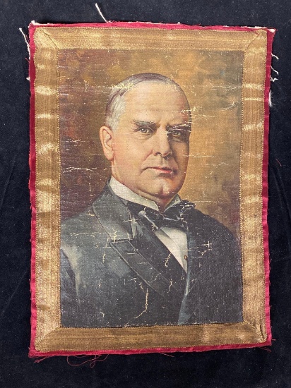 President McKinley portrait on cloth, 7.75" x 10.5".