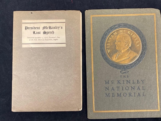 (2) McKinley Booklets (1901 Last Speech, 1907 National Memorial).