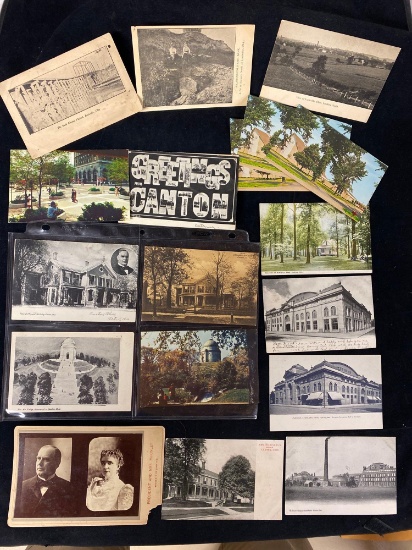 Postcards on early Canton, Ohio incl. Dueber Hampden Watch Works, McKinley home