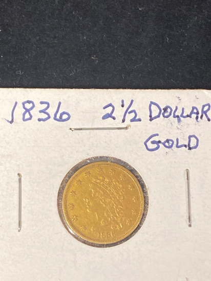 1836 Classic Head $2 1/2 gold coin.