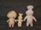 3 Pillsbury Dough boy and girl rubber figures