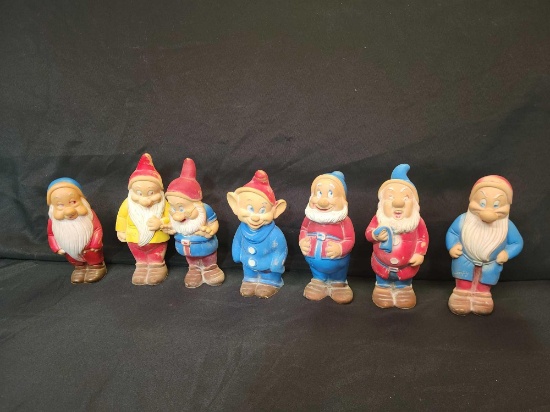 Early rubber Walt Disney Seven Dwarf figures