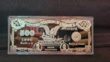 Washington Mint 1990 1/2 Pound bar of .999 silver with certificate