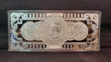 Washington Mint 1991 1/2 Pound bar of .999 silver with certificate