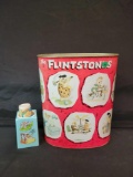 Flintstones waste can and cup dispenser