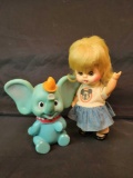 Walt Disney Dumbo and doll figures