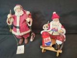 Pair of Santa Claus Pepsi themed figure and music box