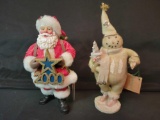 Clothiques Santa and Moyers Snowman figures