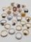 (25) vintage fashion rings, jeweled