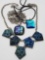 (3) blue necklaces