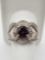 Gent's sterling silver and garnet ring, size 10.5