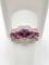 Cranberry purple garnet heart sterling silver ring, size 9.5