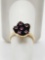 1950s Vintage 10k gold and ruby modernist ring, size 7