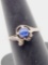 Estate 10kt or 14kt white gold Linde star sapphire ring