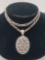 Sterling silver, diamonds & black onyx pendant necklace