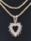Sapphire and CZ sterling heart necklace