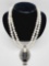 Beautiful pearl beaded necklace with jeweled sterling pendant
