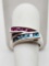 Amethyst and blue topaz sterling silver ring, size.5