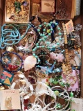 Vintage costume jewelry lot: beads, necklaces, bracelets