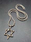 Lost wax cast sterling silver chain & Star of David