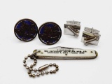 Gents lot: pocket knife and 2 pairs of cufflinks