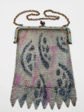 Vintage enameled mesh purse, circa 1930