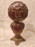 Antique QUEEN ANNE no. 2 Goofus glass poppy oil lamp