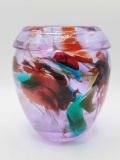 Amazing art glass vase, unsigned