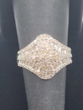Dazzling 1 carat diamond sterling silver ring