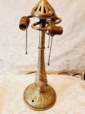 Antique Art Nouveau bronze lily pad lamp base