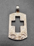 Sterling silver engraved cross pendant