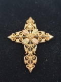 10k Black Hills gold cross pendant