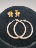 (2) pairs of 14k gold earrings